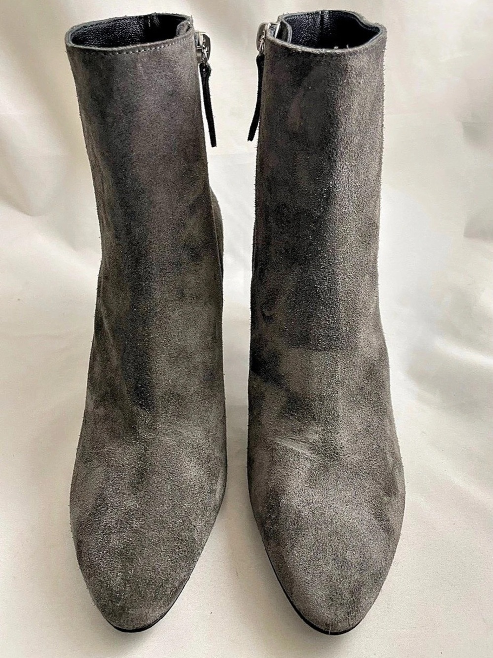 Longchamp Roseau Heeled Boot Pointed-Toe Ankle Boots EU 40 Gray NWOT
